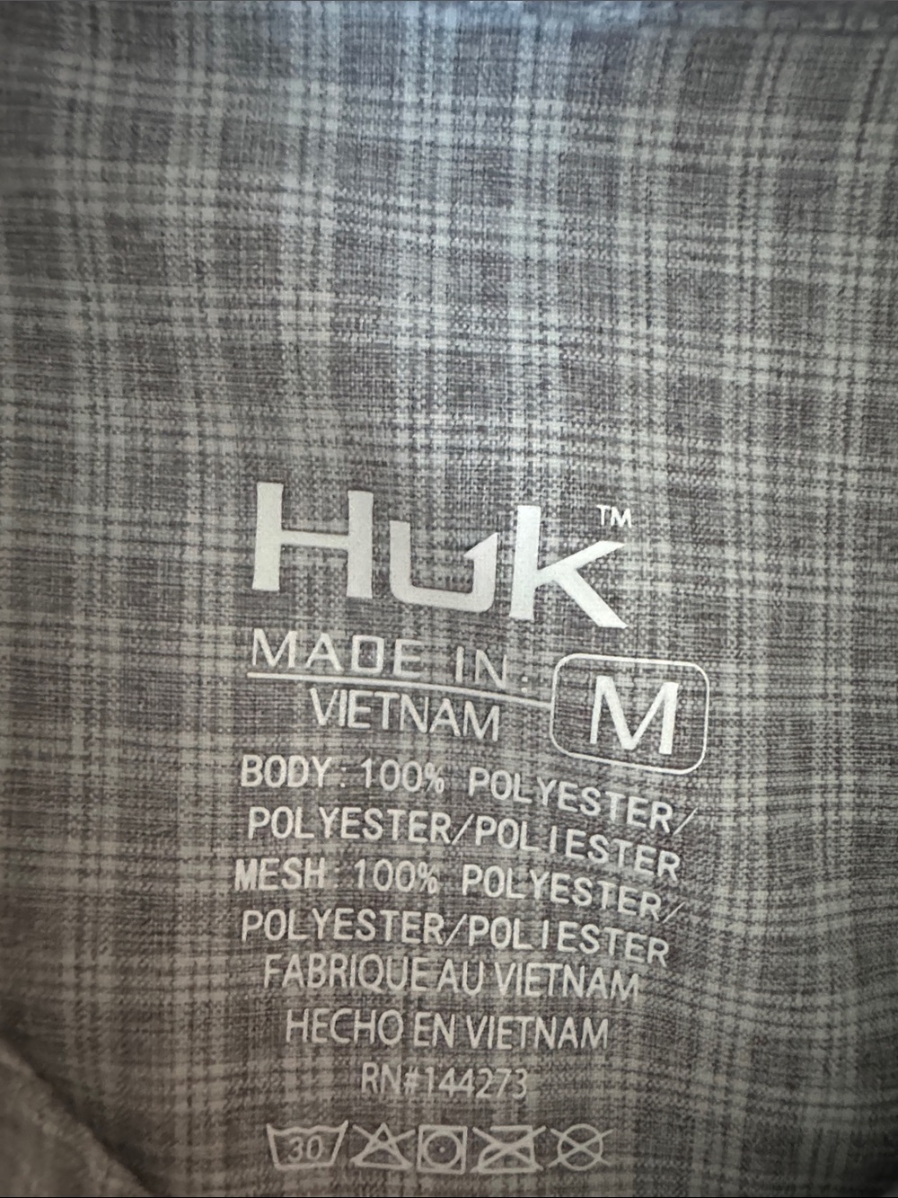 Huk Men's Gray Houndstooth Button-Down Shirt - Picture 4 of 4
